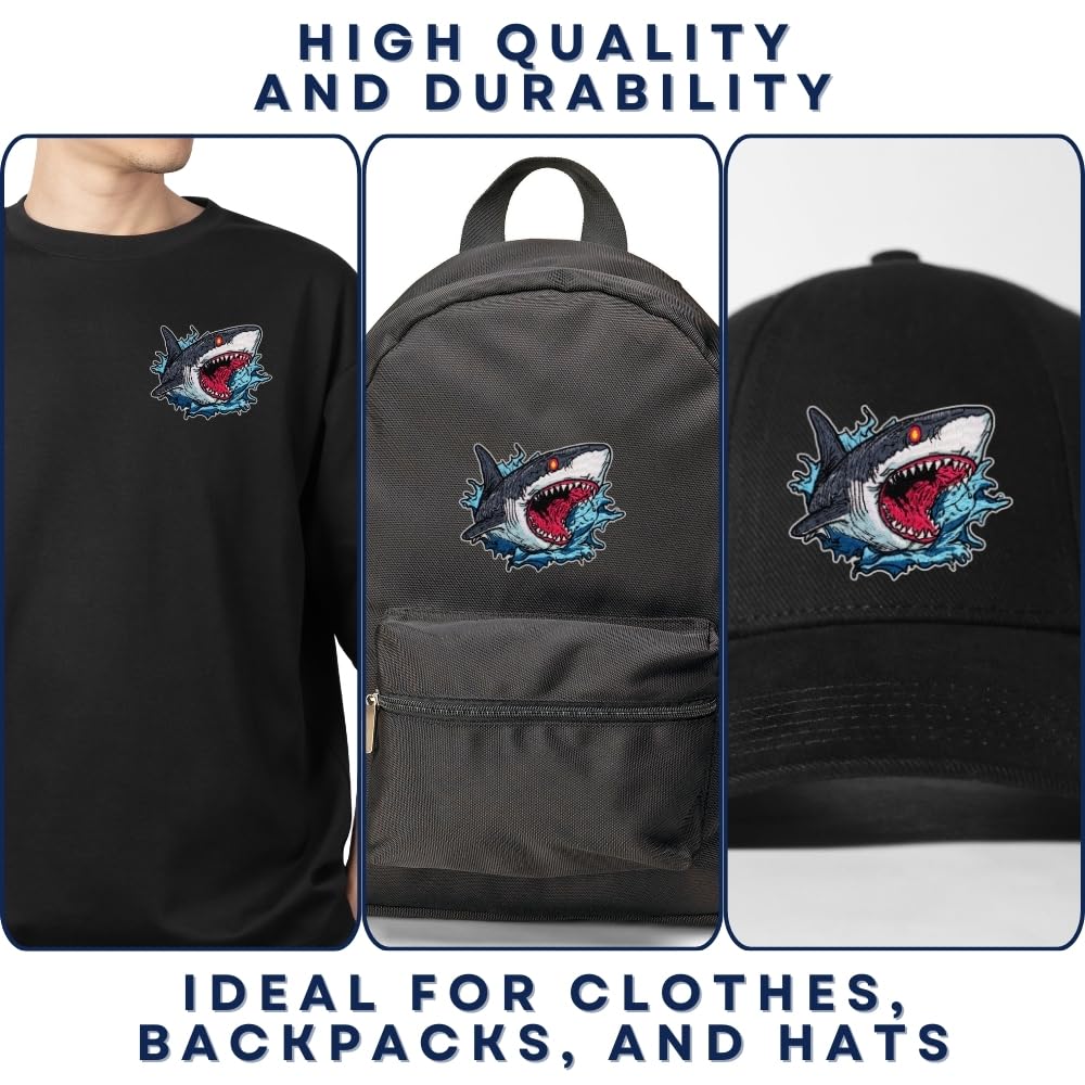 Amazon.com: Ocean Fury Shark Patch – 3.15 inches, Cool Shark Iron